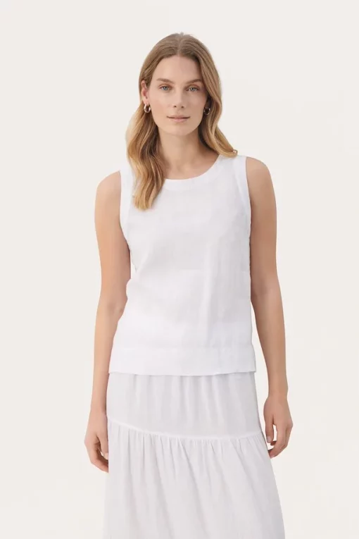 Part Two Gerlinde Linen Top Bright White