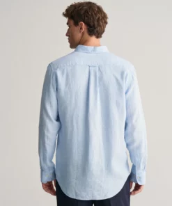Gant Regular Linen Shirt Capri Blue