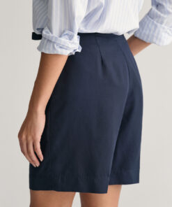 Gant Woman Relaxed Fit Tie Waist Shorts Evening Blue