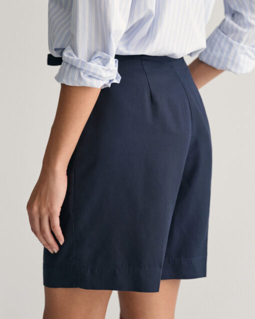 Gant Woman Relaxed Fit Tie Waist Shorts Evening Blue