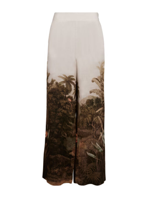 Stenströms Eve Beige Patterned Linen Pants