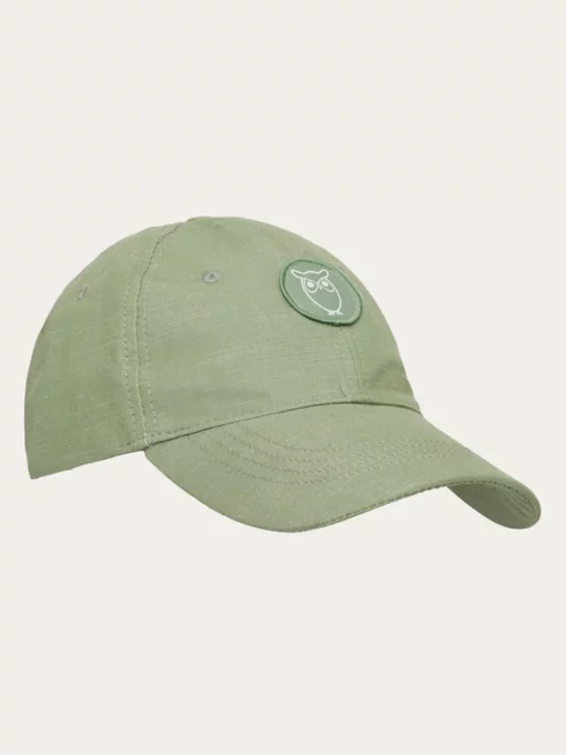 Knowledge Cotton Apparel Slub Yarn Baseball Cap Shale Green