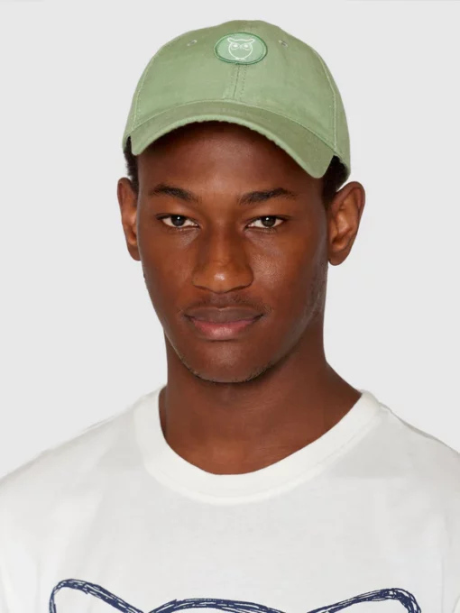 Knowledge Cotton Apparel Slub Yarn Baseball Cap Shale Green