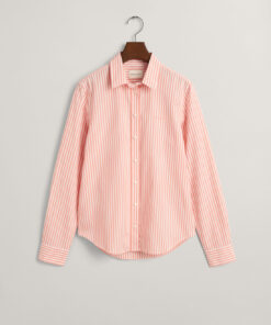 Gant Woman Poplin Striped Shirt Peachy Pink