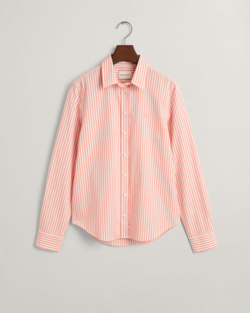 Gant Woman Poplin Striped Shirt Peachy Pink