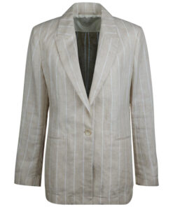 Stenströms Elisabeth Beige Striped Linen Jacket