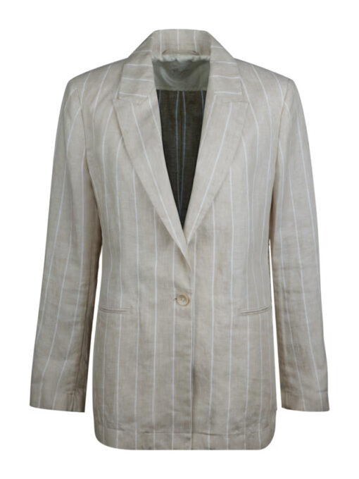 Stenströms Elisabeth Beige Striped Linen Jacket