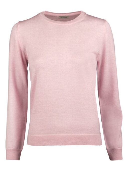 Stenströms Signe Pink Merino Wool Crew Neck