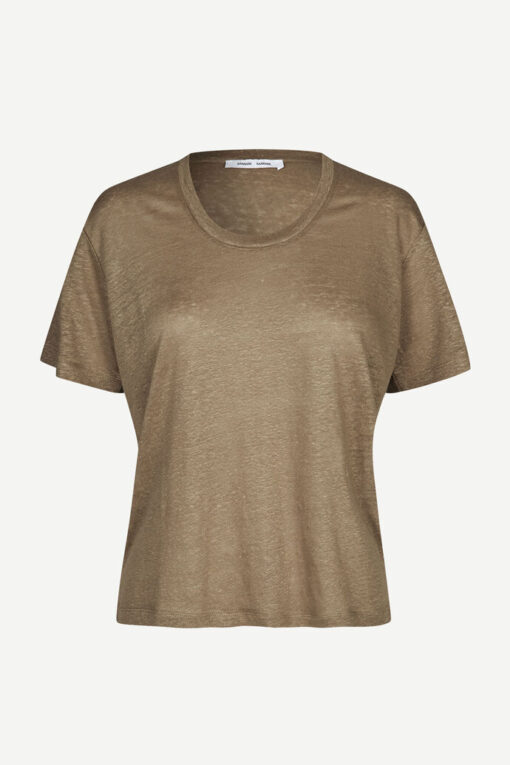 Samsøe Samsøe Sakayla Linen T-shirt Lead Gray
