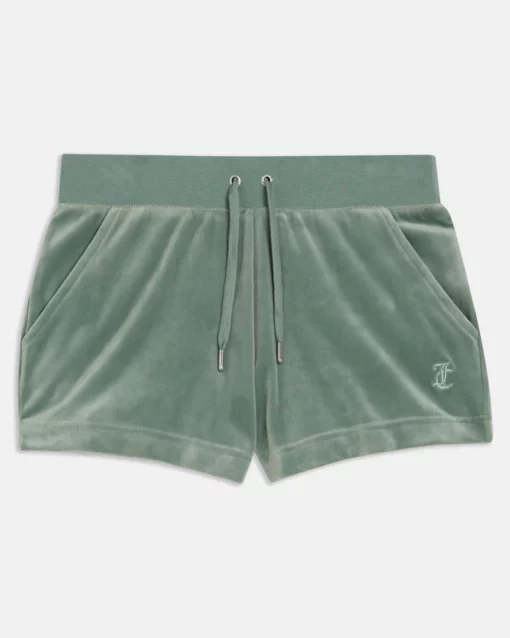 Juicy Couture Velour Eve Shorts Chinois Green