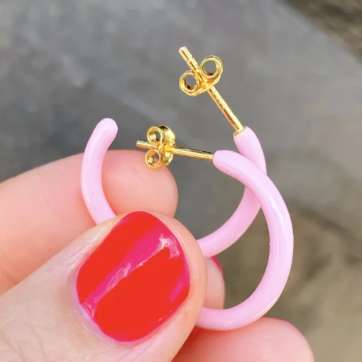 LULU Copenhagen Color Hoops Medium Pair Light Pink
