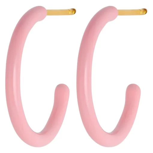 LULU Copenhagen Color Hoops Medium Pair Light Pink