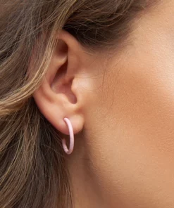 LULU Copenhagen Color Hoops Medium Pair Light Pink