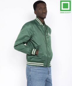 Schott Princeton Nylon Varsity Jacket Green