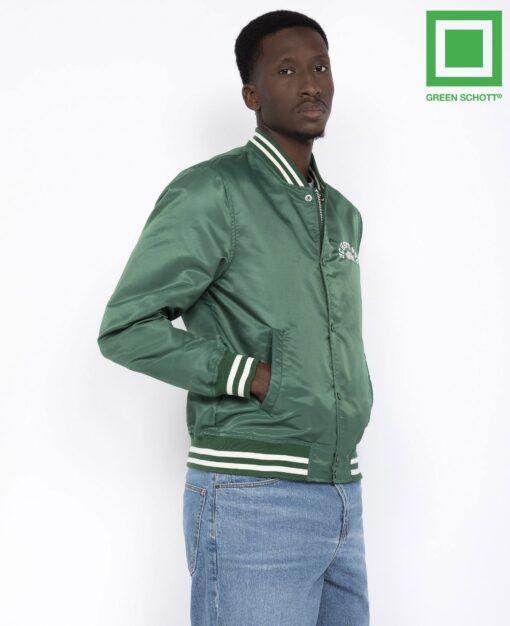 Schott Princeton Nylon Varsity Jacket Green