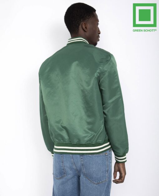 Schott Princeton Nylon Varsity Jacket Green