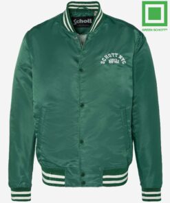 Schott Princeton Nylon Varsity Jacket Green