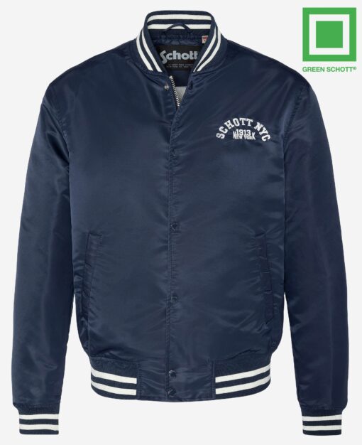 Schott Princeton Nylon Varsity Jacket Midnight