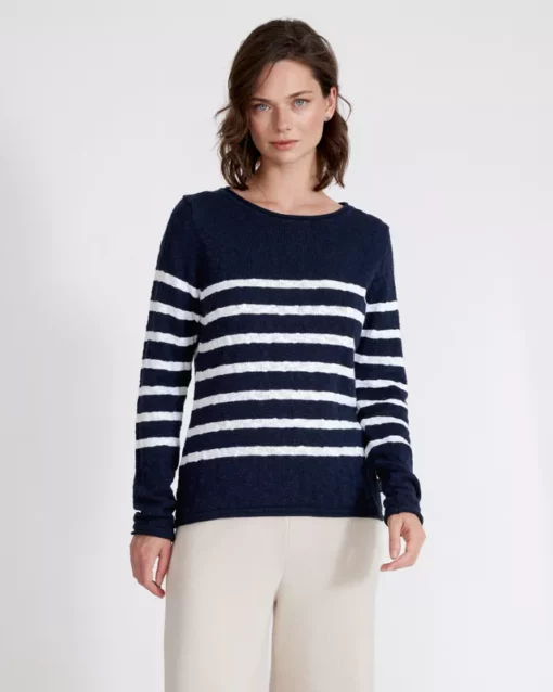 Holebrook Isabella Boatneck Navy/White