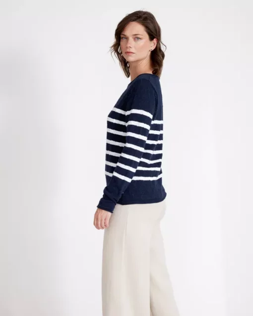 Holebrook Isabella Boatneck Navy/White