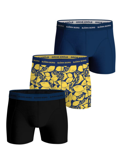 Björn Borg Cotton Stretch Boxer 3-pack Black, Blue, Print
