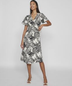 Vila Lovie Wrap Midi Dress Birch