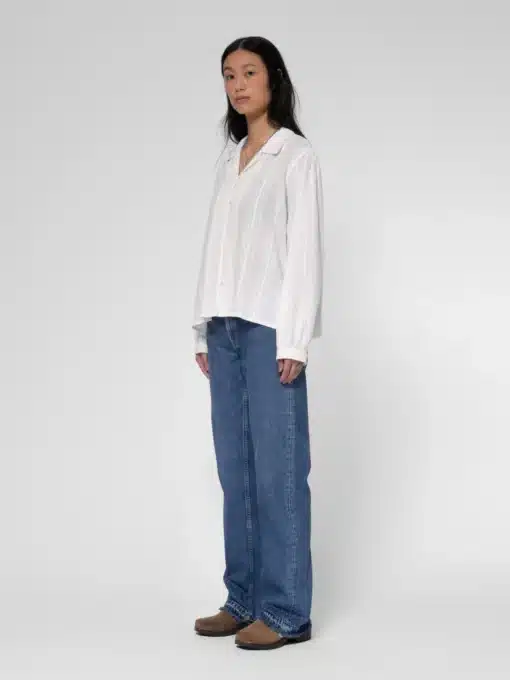 Nudie Jeans Edith Striped Dobby Blouse Offwhite