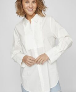 Vila Palma Loose Detail Shirt Bright White