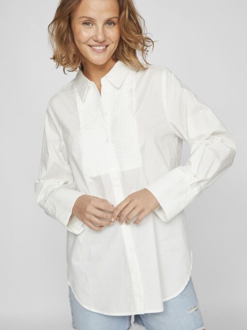 Vila Palma Loose Detail Shirt Bright White