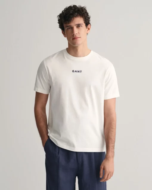 Gant Contrast Small Logo T-shirt Eggshell