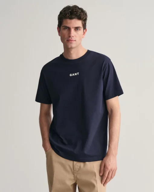 Gant Contrast Small Logo T-shirt Evening Blue