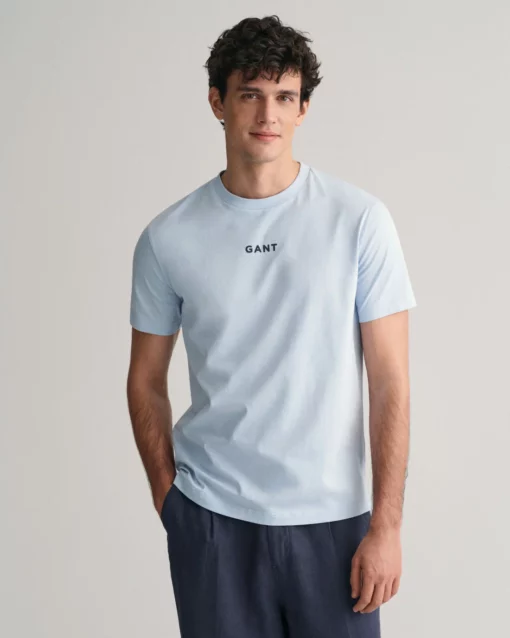 Gant Contrast Small Logo T-shirt Fresh Blue