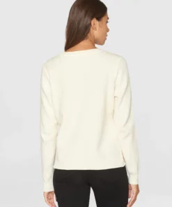 Knowledge Cotton Apparel Regular Cotton Racking Stich Knit Egret
