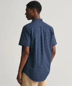 Gant Micro Print SS Shirt Marine