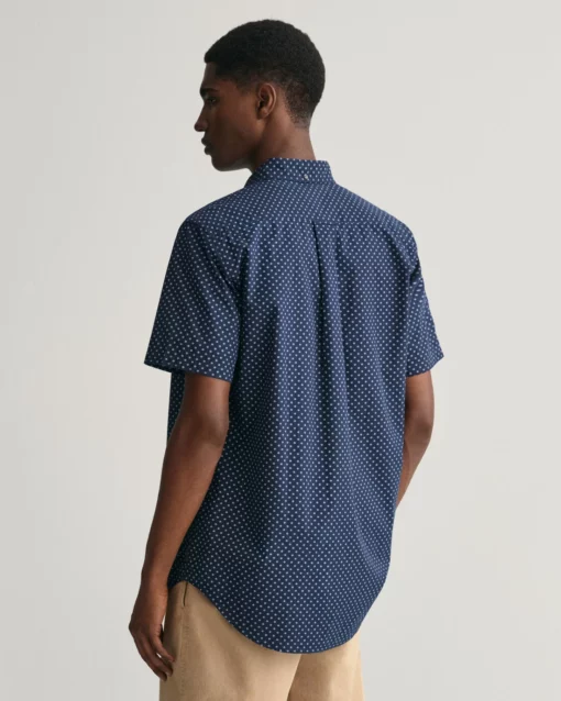 Gant Micro Print SS Shirt Marine