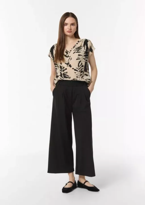 Comma, Print Top Black