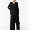 Comma, Linen Mix Trousers Black