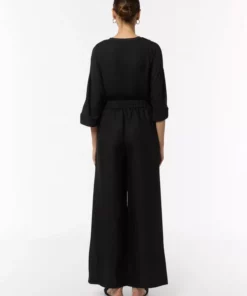 Comma, Linen Mix Trousers Black