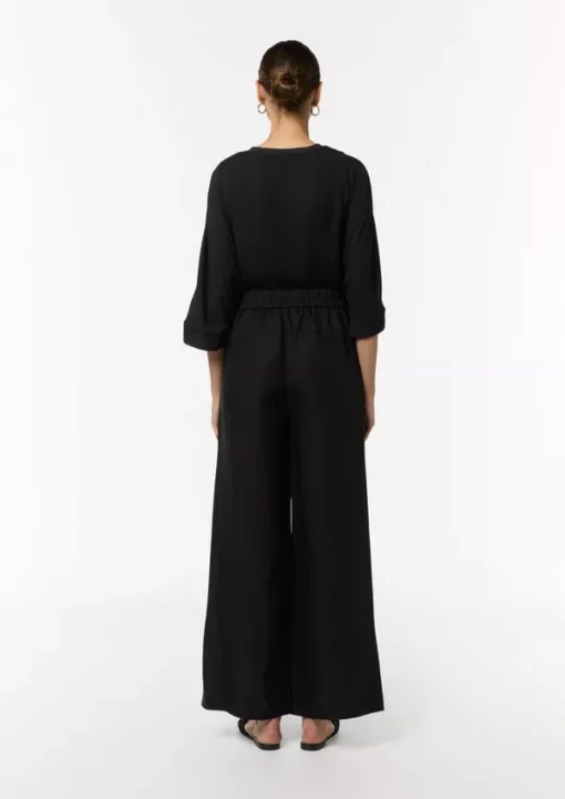 Comma, Linen Mix Trousers Black