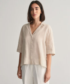 Gant Woman Linen Shirt Dry Sand