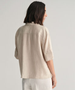 Gant Woman Linen Shirt Dry Sand