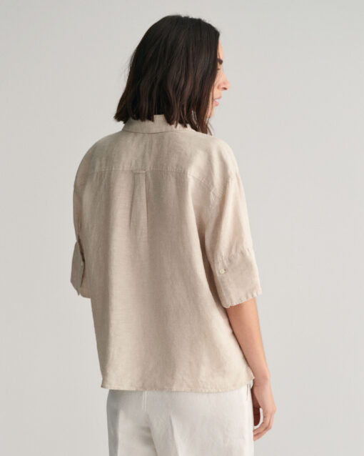 Gant Woman Linen Shirt Dry Sand