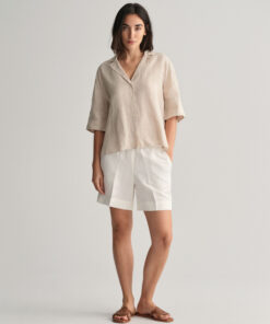 Gant Woman Linen Shirt Dry Sand