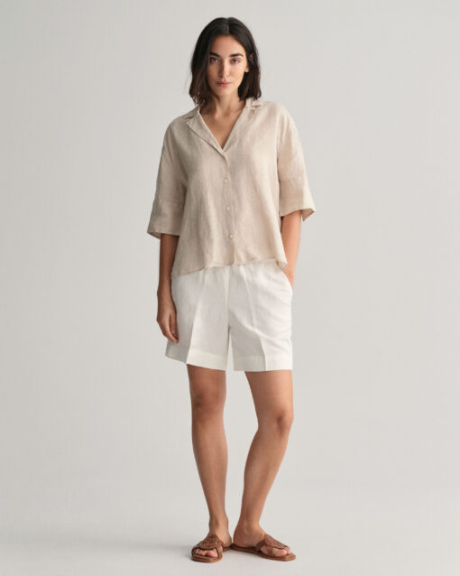 Gant Woman Linen Shirt Dry Sand