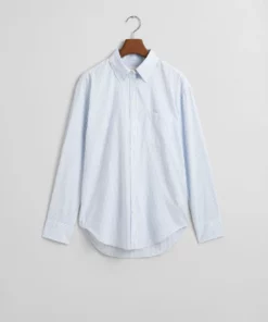 Gant Woman Luxury Oxford Stripe Shirt Muted Blue