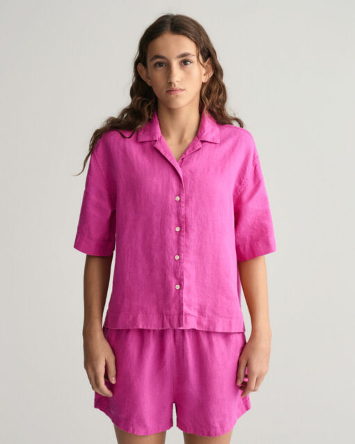 Gant Teen Girls Roxy Linen SS Shirt Bold Violet