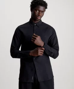 Calvin Klein Linen Shirt Black