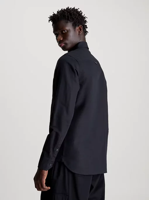 Calvin Klein Linen Shirt Black