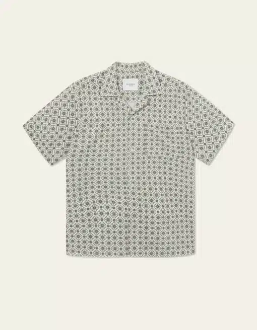Les Deux Tapestry SS Shirt Ivory/Light Jade Green
