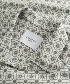 Les Deux Tapestry SS Shirt Ivory/Light Jade Green